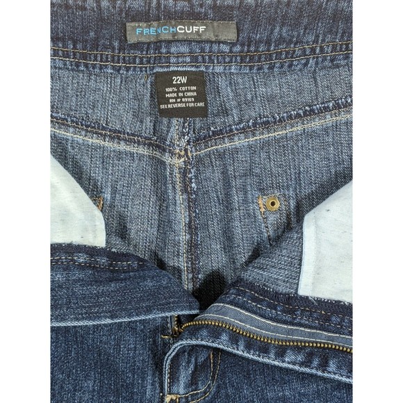 French Cuff Women Blue Denim Skirt Sz 24W - Picture 8 of 10